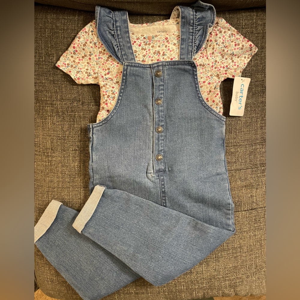 BRAND NEW - Carters floral overall set ( NWT)
